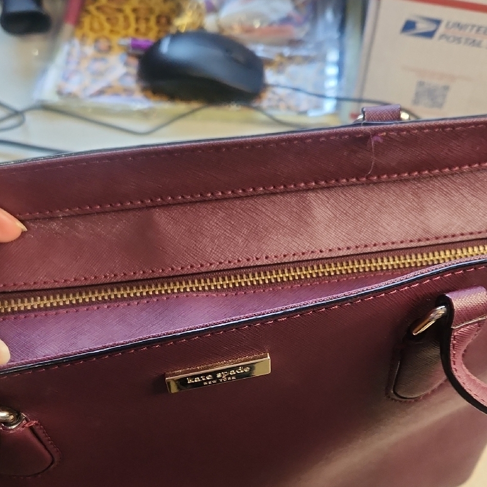 Kate Spade Elegant Coach Burgundy Tote Bag - Picture 4 of 7